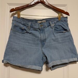 Levi's Mid Length Light Blue Jean Shorts for Women